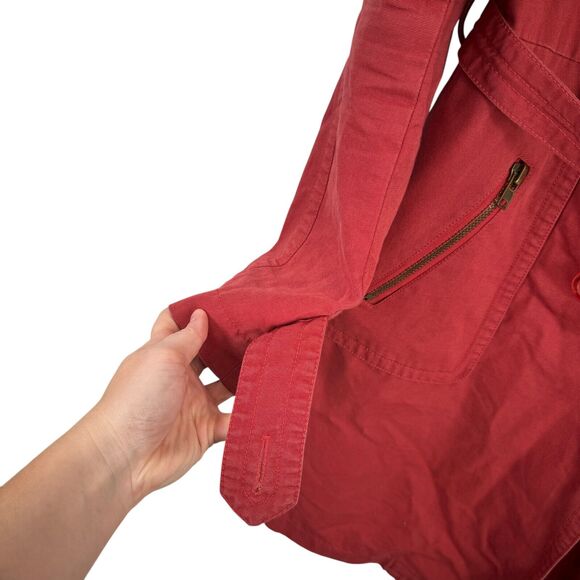 Marc Jacobs Red Pea Coat Career Capsole Office 100% Cotton Womens Size Medium - Picture 3 of 6